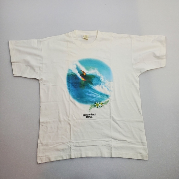 VTG 1995 Surfer Wave Daytona Beach Graphic T-shirt Screen Stars Size XL NOS - Picture 2 of 6